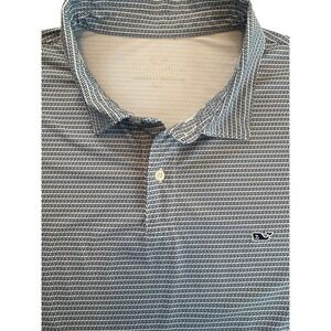 Vineyard Vines Performance Polo Shirt Men's XXL All Over Pattern Golf Tee Whale
